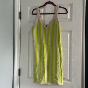 House of Harlow 1960 neon yellow and beige dress